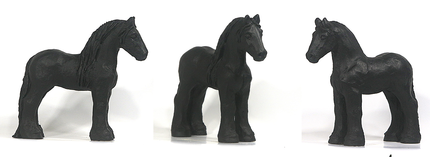 sculpture cheval frison